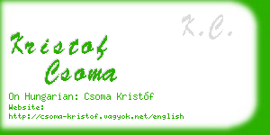 kristof csoma business card
