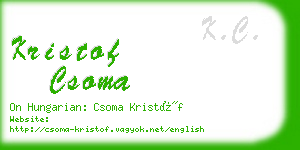 kristof csoma business card